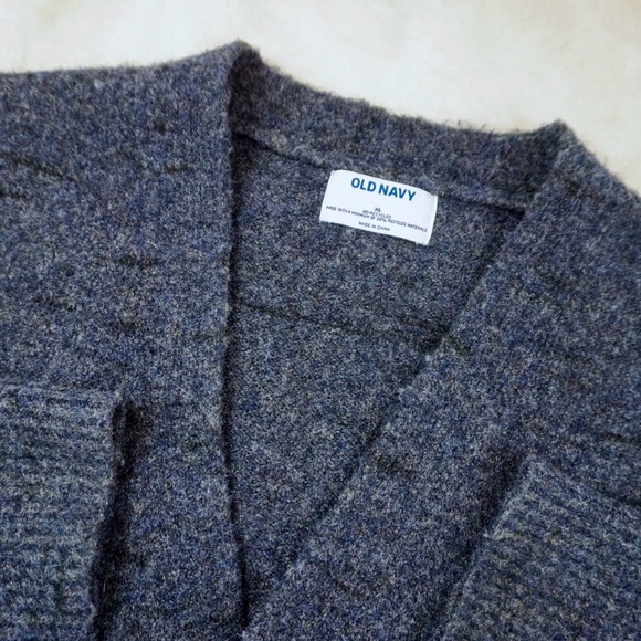 Old Navy Mens Wool Blend Cardigan Sweater XL Button Front Pockets Knit Recycled - Picture 1 of 10